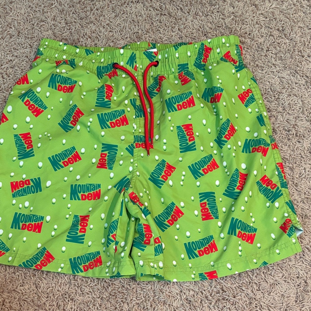 Green Logo mens Swim Shorts